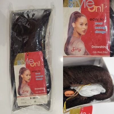 Zury 合成长直 20 英寸抽绳马尾辫 R33 — 第 1/4 张图片