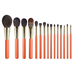15pcs Blue Squirrel Goat Hair Makeup Brushes Kit Hand Crafted Makeup Brushes Set - Picture 1 of 18