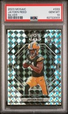 Jayden Reed Rookie Card 2023 Panini Mosaic Silver Mosaic PSA 10 - Packers POP 1