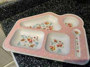 BANDEJA SECCIONAL MELAMINA INFANTIL CATH KIDSTON - FLORES ROSAS PÁJAROS - Imagen 1 de 3
