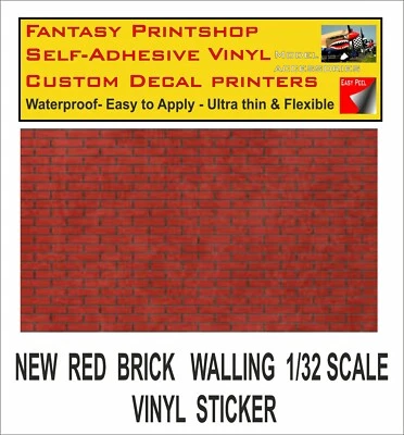 SCALEXTRIC SLOT CAR 1/32 NEW RED BRICK BUILDING STICKERS DECALS SHEET 2 P VINYL - Image 1 of 4