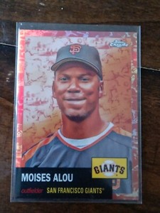 2022 MOISES ALOU TOPPS CHROME PLATINUM ANNIVERSARY ROSE GOLD 30/75!!