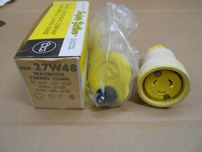1 CONECTOR WOODHEAD 27W48 WATERTITE TURNEX 20A 250V AMARILLO NUEVO Foto 1 de 3