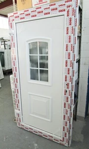 Kunststoff Nebeneingangstür 110 x 210 (b x h), mit Drückergarnitur, Modell Arber - Bild 1 von 13