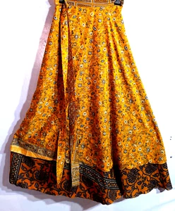 Incredible-art Vintage Silk Sari Magic Wrap Skirt Reversible Double Layer skirt - Picture 1 of 6