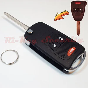 New Flip Key Modified Case Shell For Chrysler Dodge Jeep Remote Key 3 Buttons 1A - Picture 1 of 10