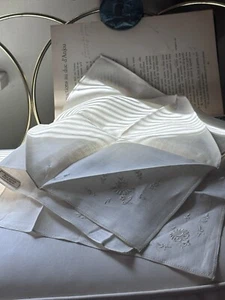 Vintage Lot of 3 new linen Irish hand embroidered bridal hankies handkerchiefs - Picture 1 of 9