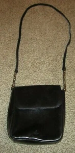 David Dart Black Leather Shoulder Bag Small Purse - Picture 1 of 9