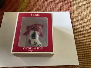 Spode Christmas Stocking with Teddy Bear Ornament NEW Box Tree