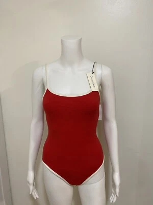 Calvin Klein Vintage One Piece Red Swimsuit Size 10 NWT - Image 1 of 4