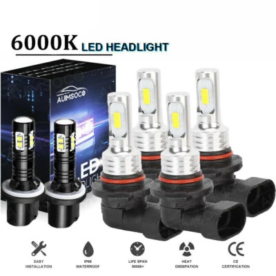 For Saturn SC1 SC2 1997-2002 9005 9006 880 LED Headlight Foglight 6X Bulbs Combo - Image 1 of 4