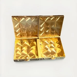 Vintage New Old Stock 2-sided Brass Pill Box - Picture 1 of 4