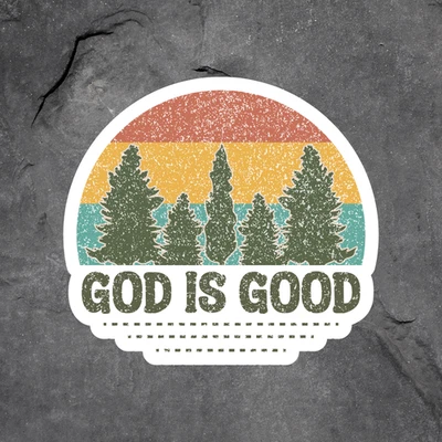 Jesus God is good sticker vinyl decal retro Christian faith based inspirational - Image 1 of 3