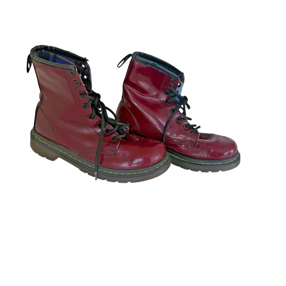 Botas de combate Dr. Martens rojo cereza con cordones para mujer talla US 7.5 / UK 5.5 / EU 38 Foto 1 de 4