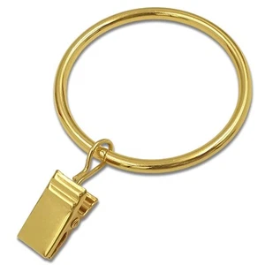 20 Pack Gold Curtain Rings with Clips, Curtain Hooks Hangers Clip Rings for H... - Picture 1 of 6
