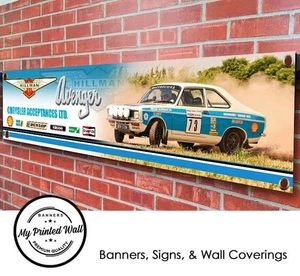 Hillman Avenger Rallye Auto PVC Banner für Garage, Werkstatt etc. - Bild 1 von 2