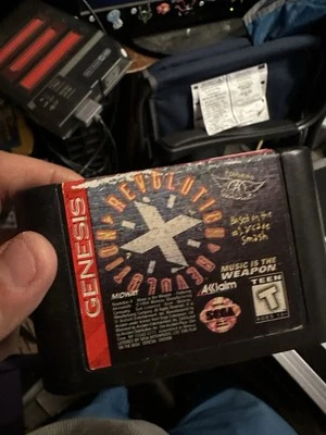 Revolution X feat. Aerosmith Sega Genesis Authentic *Cartridge ONLY* Tested - Image 1 of 4