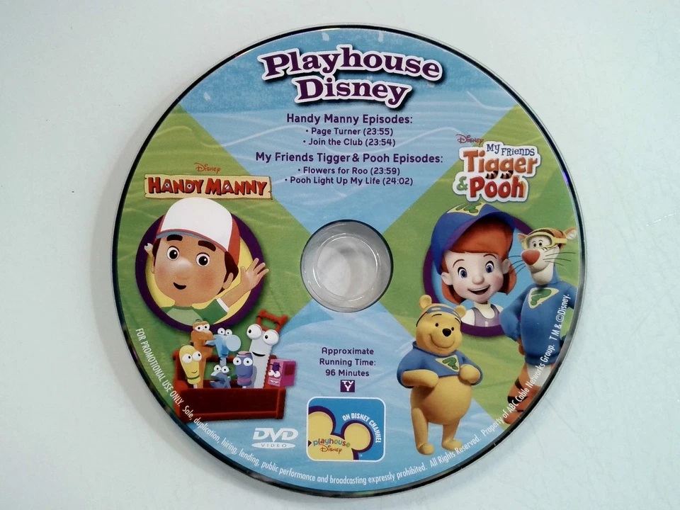 Playhouse Disney Handy Manny Tigger & Pooh DVD PROMO 4 Episodes Kids TV - Immagine 1 di 1