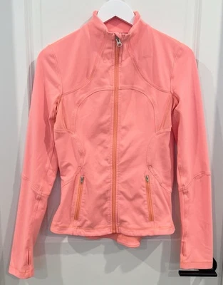 Chaqueta Lululemon Forme Cremallera Completa Coral Pop Naranja Luon Malla Ventilaciones Para Mujer’s 6 Foto 1 de 4