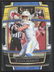 JUSTIN HERBERT 2021 PANINI SELECT BLACK AND GOLD DIE CUT REFRACTOR - Picture 1 of 1