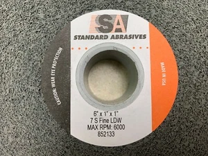 6" X 1" X 1" 7S FINE GRIT S/C LIGHT DEBURRING WHEEL STANDARD ABRASIVES #852133 - Picture 1 of 3