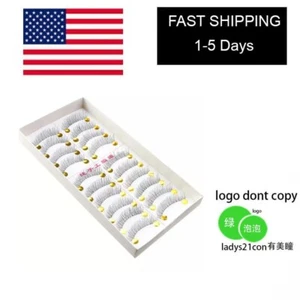 10 Pairs False Eyelashes Natural Long Eye Lashes Handmade Soft Black Makeup Set - Picture 1 of 5