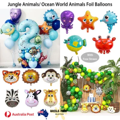 Jungle Animal Ocean Zoo Foil Balloon Air Inflatable Party Decoration Birthday - image 1 of 4
