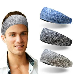 3pcs Men Sport Headband Male Elastic Fitness Sweatband Hairband Workout Running - Picture 1 of 8