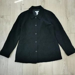 Orvis Jacket Womens L Large Black Button Up Viscose Rayon - Picture 1 of 7