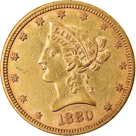 [#854744] Coin, United States, Coronet Head, $10, Eagle, 1880, U.S. Mint, Philad Cover