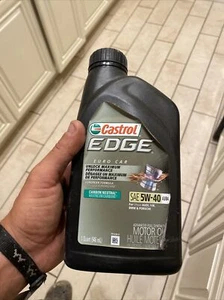 Castrol EDGE 5W-40 A3/B4 Advanced Full Synthetic Motor Oil, 1 Quart, Euro Car - Picture 1 of 4