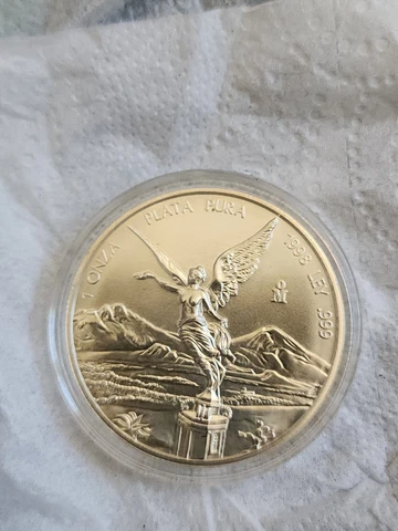 1998 MEXICAN 1 OZ PLATA PURA .0999 SILVER LIBERTAD COIN GEM BU (SCARCE COIN) Cover