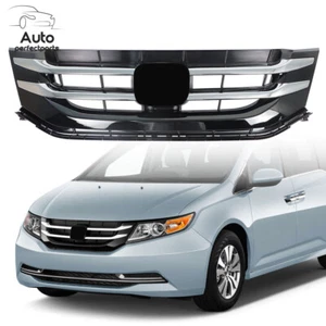 For 2014-2017 Honda Odyssey Black W/Chrome Trim Grill Front Bumper Upper Grille - Bild 1 von 11