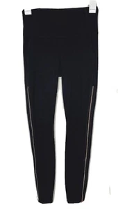 Athleta Chaturanga Black Rose Gold Zipper Leggings Women’s Size XS - Picture 1 of 6