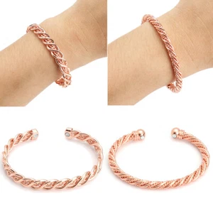 Magnetic Therapy Bracelet Arthritis Pain Relief Pure Copper Healing Bangle Gift - Picture 1 of 10