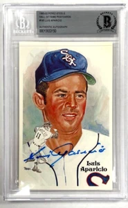 Luis Aparicio Signed Perez-Steele Hall Of Fame Postcard Beckett Slabbed Auto BAS - Picture 1 of 3