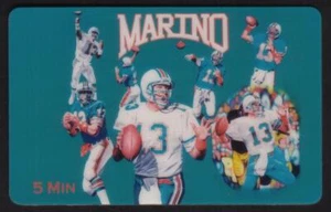 Tarjeta telefónica de prueba 5m Dan Marino: Obra de arte del mariscal de campo de los Miami Dolphins #13 - Imagen 1 de 2