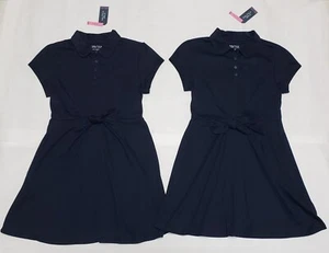 (2) Nautica Girls Navy Polo School Uniform Dresses - Large 12.5-14.5 PLUS - NEW - Picture 1 of 12