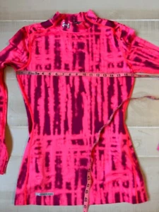 Under Armour Rosa Estampado Simulado Cuello Ajustado Equipo Frío Manga Larga Camisa Top Talla M - Imagen 1 de 6