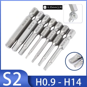 S2 Hex Key Allen Drill Bit Set Quick Change Connect Impact Driver Power H0.9-14 - Picture 1 of 34