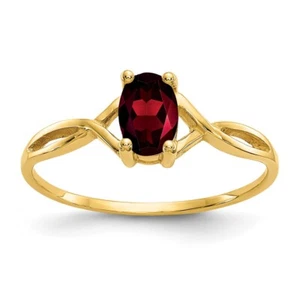 14k Yellow Gold Garnet Birthstone Ring Size 7 for Women 1.14gm - Picture 1 of 6