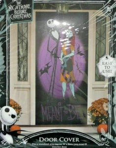 Nightmare Before Christmas Door Cover Halloween Party Decoration Jack Sally - Picture 1 of 3