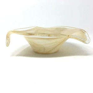 Lavorazione Arte Murano Golden Yellow Centerpiece Bowl Dish 10" Italy Pristine - Picture 1 of 8
