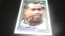 Chris Gwynn Los Angeles Dodgers Signed 1992 Topps Card COA