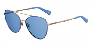 Love Moschino Women’s Blue Metal Pilot Sunglasses Lens No Case Authentic - Picture 1 of 5