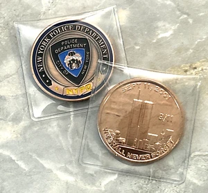 NYPD 9/11 HEROES MONEDA Regalo JUEGO DE 2 LEO EE. UU. - Totalmente Nuevo - ¡Envío GRATIS! - Imagen 1 de 7