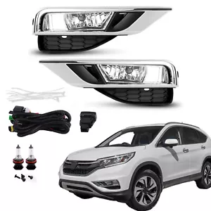 For Honda CRV CR-V 2015 2016 Fog Lights Lamps w/Bezels Covers+Switch/Wiring Kits - Picture 1 of 21