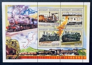 MADAGASCAR TRAINS STAMPS SHEET MNH 2000 RAILROAD STEAM LOCOMOTIVE RAILWAYS 1518