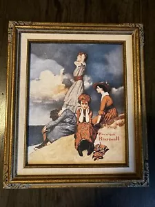 Quadro su tela incorniciato Norman Rockwell Waiting On The Shore riproduzione - Foto 1 di 9