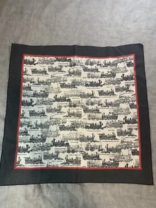 Vintage Railway Railroad Locomotive Trains & Names Hanky Bandana Drawings - Picture 1 of 5